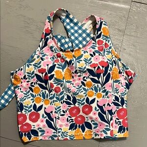 Floral Crop Top with Cross Back